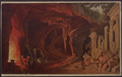 Alcidor. Opera by Gaspare Spontini. Design for the 1st Decoration. Rock Cave by Karl Friedrich Schinkel