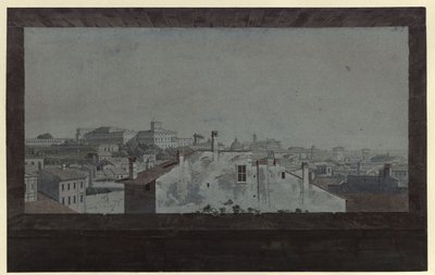 View of the Quirinal Palace and Part of Rome, Drawn from the Window of a Friend