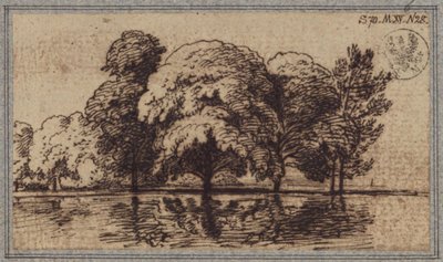 Tree Scene by the Water by Karl Friedrich Schinkel