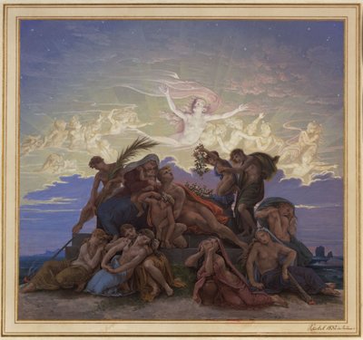 Berlin. Old Museum at Lustgarten. Design for the Mural "Mourning at the Tumulus" by Karl Friedrich Schinkel