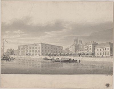 Berlin. Bauakademie. Perspective View from the Schlossbrücke by Karl Friedrich Schinkel
