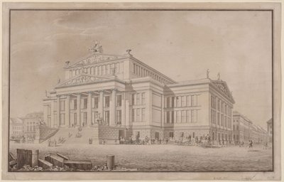 Berlin. Schauspielhaus on Gendarmenmarkt. Perspective View by Karl Friedrich Schinkel