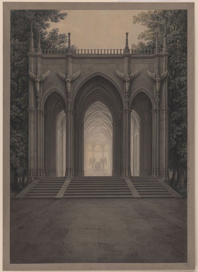Berlin. Charlottenburg Palace, Palace Park, Mausoleum of Queen Louise. View by Karl Friedrich Schinkel