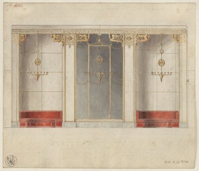 Berlin, Wilhelmstraße 102. Palace of Prince Albrecht of Prussia, Design for the Marble Hall by Karl Friedrich Schinkel