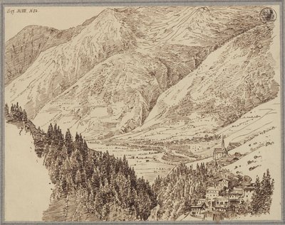 The Gastein Valley with Wildbad by Karl Friedrich Schinkel