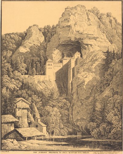 Predjama Castle in Carniola, Twelve Hours from Trieste by Karl Friedrich Schinkel