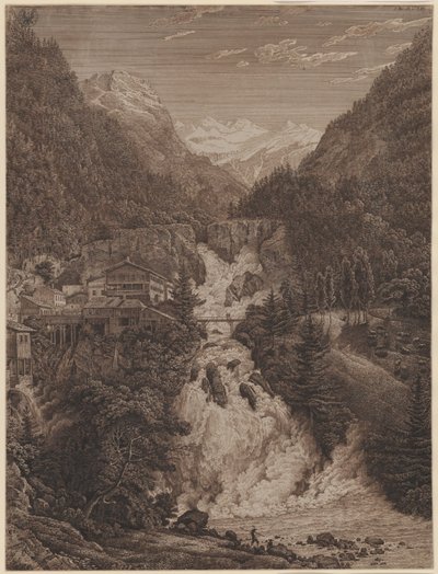 The Waterfall near Wildbad Gastein by Karl Friedrich Schinkel