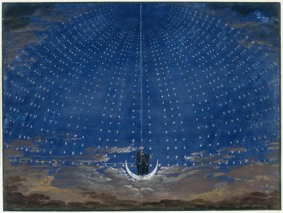 The Magic Flute. Opera by Wolfgang Amadeus Mozart. Design for the Decoration. The Star Hall of the Queen of the Night by Karl Friedrich Schinkel