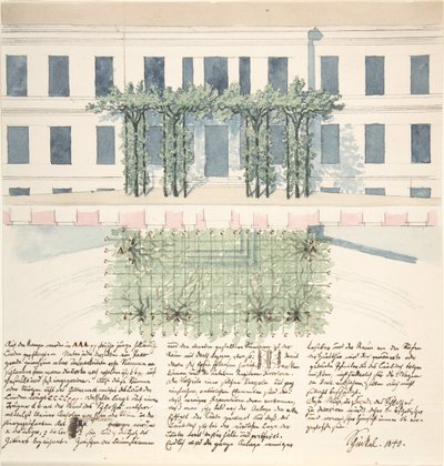 Elevation and Plan of the Façade of a Building by Karl Friedrich Schinkel
