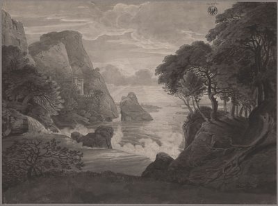Rocky Coastal Landscape with a Castle by Karl Friedrich Schinkel