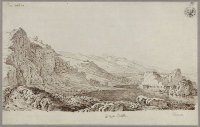 Port of Ulysses at Taormina / Landscape at Taormina by Karl Friedrich Schinkel