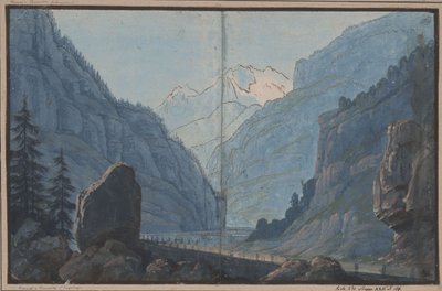 Hermann and Thusnelda. Play by August von Kotzebue. Design for the 5th Decoration. Mountain Road by Karl Friedrich Schinkel