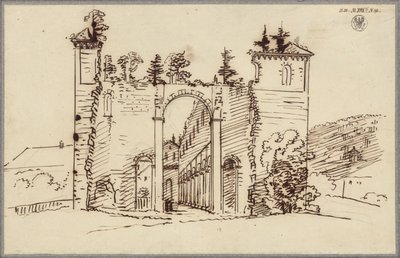 Paulinzella Monastery Ruins. View into the Nave from the East by Karl Friedrich Schinkel