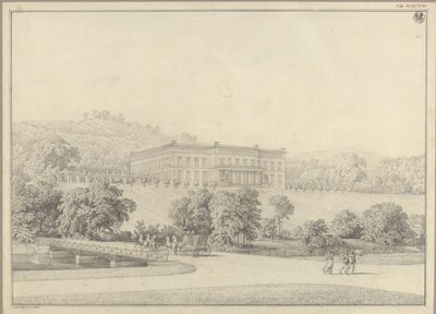 Kressendorf near Krakow. Castle. Perspective View by Karl Friedrich Schinkel
