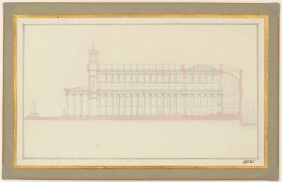 Longitudinal Section of a Cathedral for Berlin by Karl Friedrich Schinkel