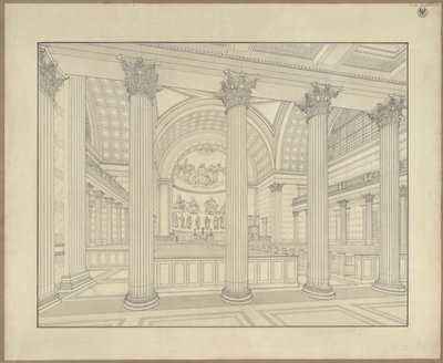 Potsdam. Nikolaikirche. Perspective Interior View of the Execution Design by Karl Friedrich Schinkel