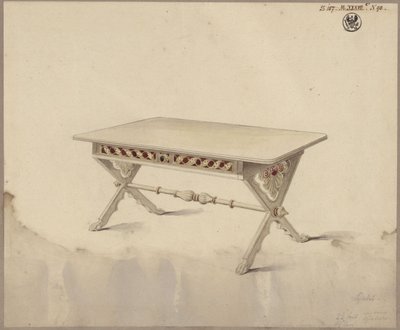 Potsdam. Babelsberg Palace (?). Design for a slanted table by Karl Friedrich Schinkel