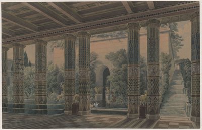 Orianda Castle in Crimea. Antique Design. Reception Hall, Imperial Garden by Karl Friedrich Schinkel