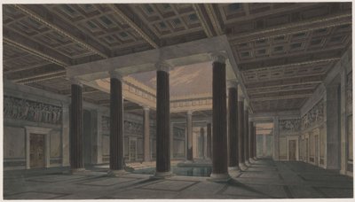 Orianda Palace in Crimea. Antique Design. Large Atrium by Karl Friedrich Schinkel
