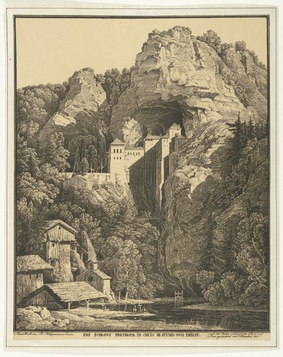 Predjama Castle between the Rocks by Karl Friedrich Schinkel