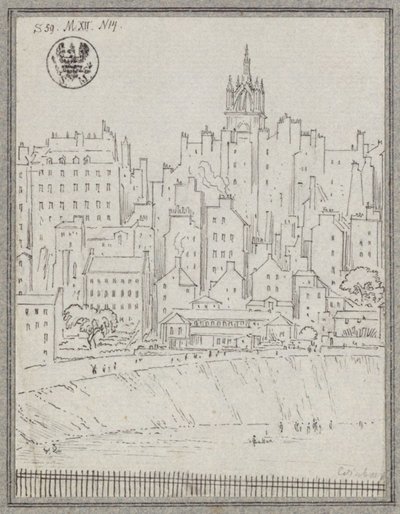City View of Edinburgh with Houses by Karl Friedrich Schinkel