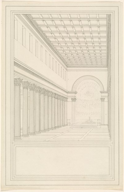 The Nave and Apse, without a Transept, of a Cathedral for Berlin by Karl Friedrich Schinkel