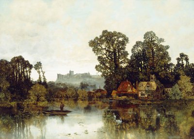 The Thames River with a View onto Windsor Castle by Karl Heffner