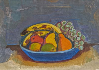 Blue Bowl with Fruits by Karl Hofer