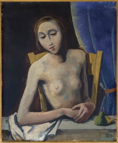 Girl in Front of Curtain by Karl Hofer