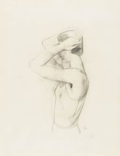 Standing Girl Fixing Her Hair by Karl Hofer