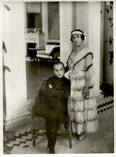 Mathilde Kschessinska with her son Vladimir by Karl Karlovich Bulla