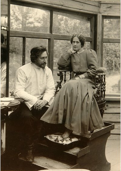 The Author Leonid Andreyev with His Wife Alexandra Michailovna by Karl Karlovich Bulla