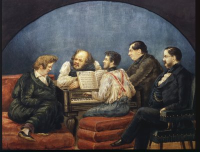 The Composer Mikhail Glinka and His Friends (Group Portrait) by Karl Pavlovich Bryullov