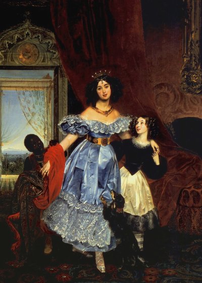 Portrait of Countess Julia Samoilova with Her Stepdaughter Amazillia Pacini and Black Boy, 1832-1834 by Karl Pavlovich Bryullov
