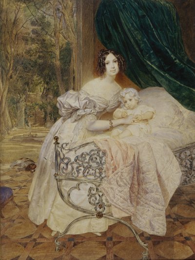 Portrait of Maria Buteneva with Daughter Maria, 1835 by Karl Pavlovich Bryullov