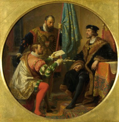 Emperor Charles V and King Francis I at Pavia 1525 by Karl von Blaas