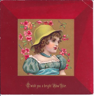Girl in Regency Clothes Holding a Bouquet of Flowers, c.1880 by Kate Greenaway