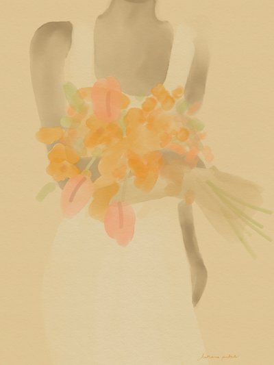 Girl With Orange Flowers by Katharina Puritscher