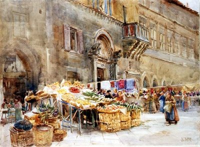 Before the House of the Captain of the People, Perugia, c.1906 by Katharine McCracken