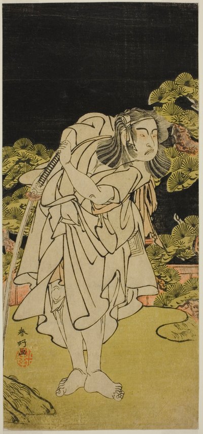The Actor Ichikawa Yaozo II as Soga no Dozaburo in the Play Kamuri Kotoba Soga no Yukari, Performed at the Ichimura Theater in the First Month, 1776 by Katsukawa Shunkо̄
