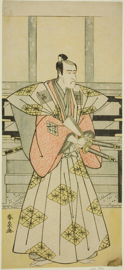 The Actor Ichikawa Komazo III as Fuji Sakon (?) in the Play Egara Tenjin Risho Kagami (?), Performed at the Nakamura Theater (?) in the Third Month, 1789 (?) by Katsukawa Shunsen