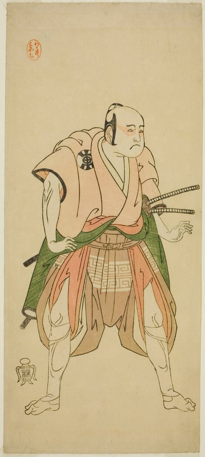 The Actor Bando Sampachi I as Yawata no Saburo in the Play Shuen Soga Omugaeshi, Performed at the Ichimura Theater in the Second Month, 1768 by Katsukawa Shunsho