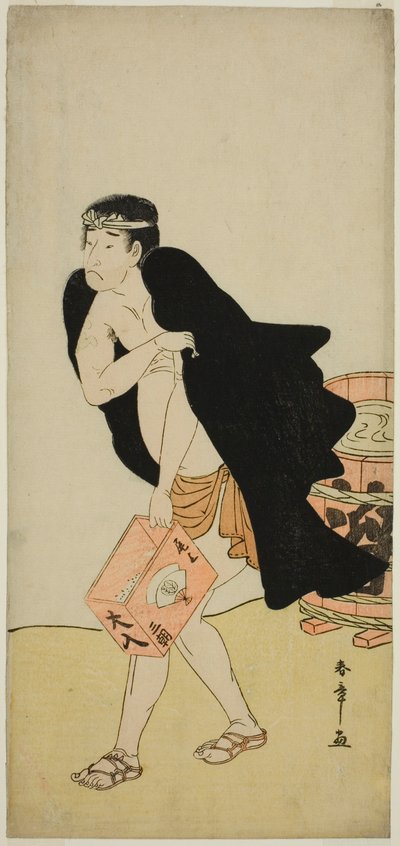 The Actor Onoe Matsusuke I as the Palanquin Bearer Gohei in the Play Kitekaeru Nishiki no Wakayaka, Performed at the Nakamura Theater in the Eleventh Month, 1780 by Katsukawa Shunsho