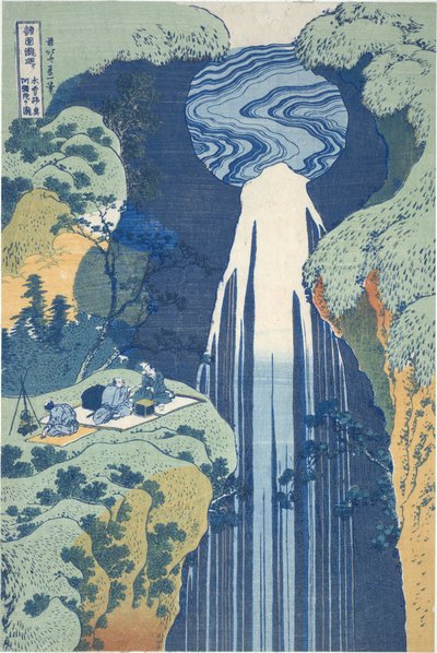 Amida Waterfall Deep in the Distance on the Kiso Road, from the series Tour of Waterfalls in Various Provinces by Katsushika Hokusai