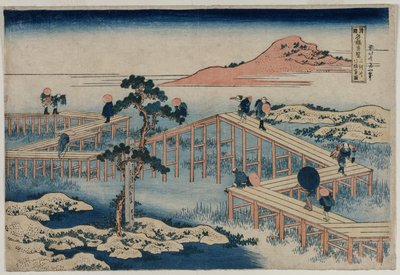 An Ancient Picture of the Eight Part Bridge in Mikawa Province, from the series Curious Views of Famous Bridges in the Provinces by Katsushika Hokusai