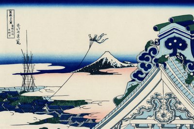 Asakusa Honganji Temple in the Eastern Capital (Edo) by Katsushika Hokusai