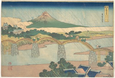 Kintai Bridge in Suo Province, from the series Remarkable Views of Bridges in Various Provinces by Katsushika Hokusai
