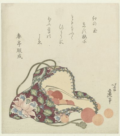 Quartz Beads with a Brocade Bag by Katsushika Hokusai