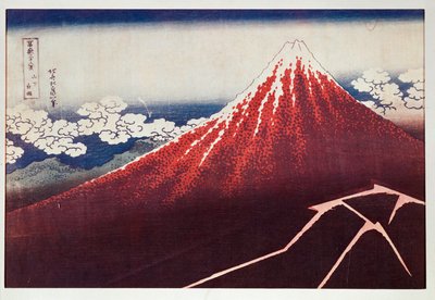 Lightning on Mount Fujiyama by Katsushika Hokusai
