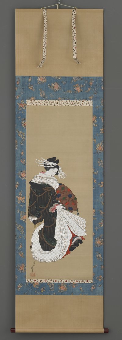 Portrait of a Courtesan Walking by Katsushika Hokusai